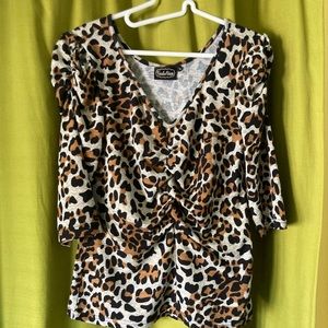 Voodoo Vixen Leopard Print Sweater, Size L